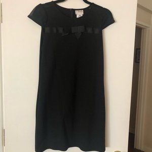 Blush by Us Angels Cap Sleeve Black Bow Dress